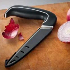 Ergonomisk køkkenkniv med anti-slip