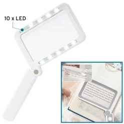 Foldbar læselup med LED-lys - 4x forstørrelse