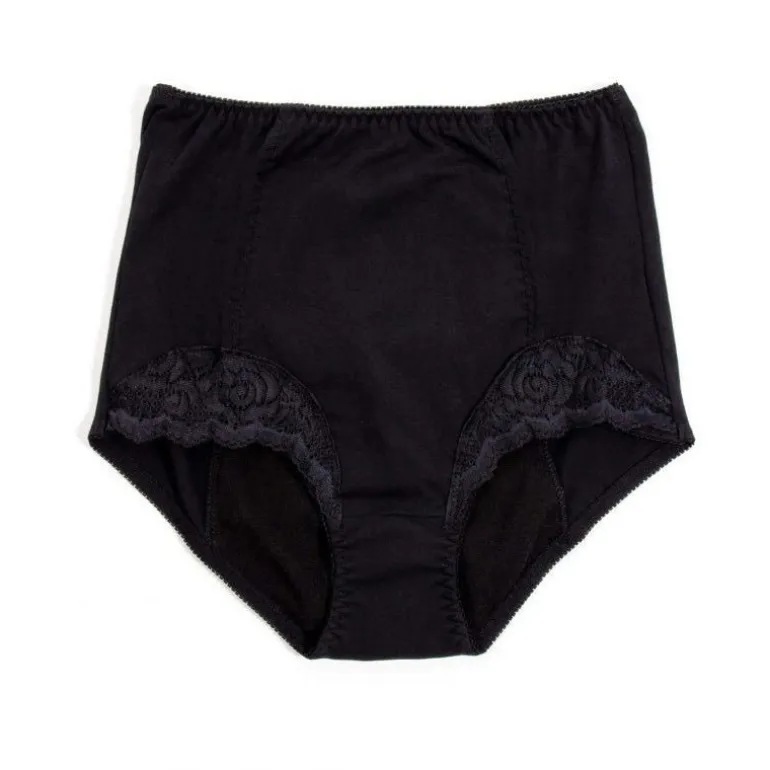 Inkontinens trusse med blonde - Sort