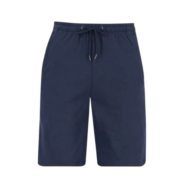 Knælange shorts med elastik - Marineblå