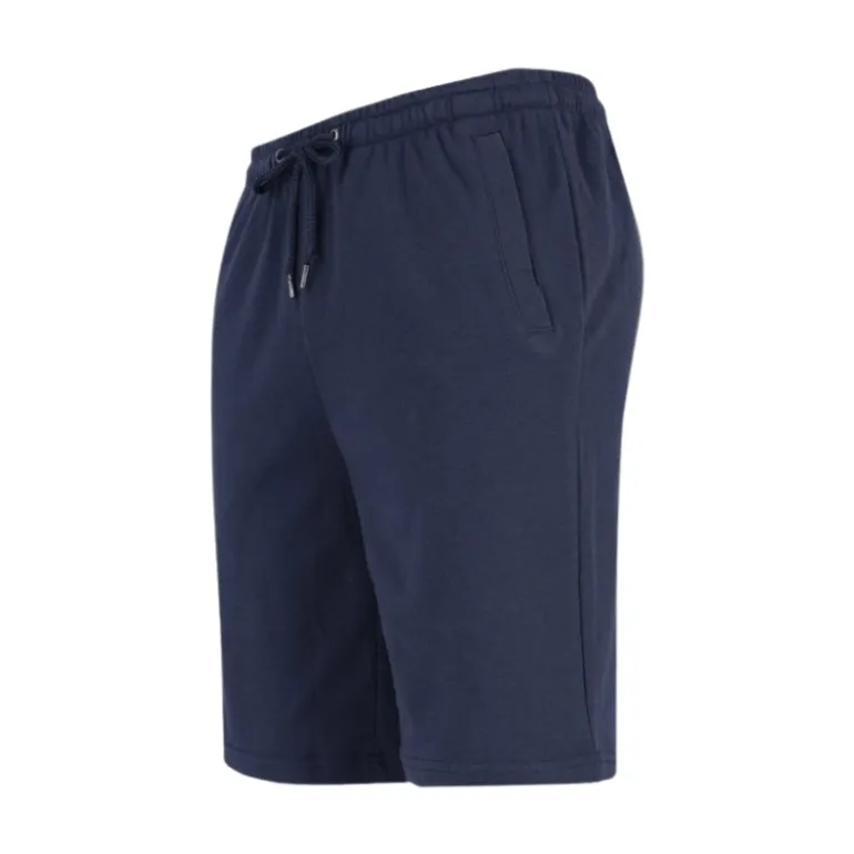 Knælange shorts med elastik - Marineblå