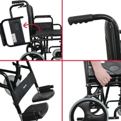 Komfortabel og foldbar transportkørestol