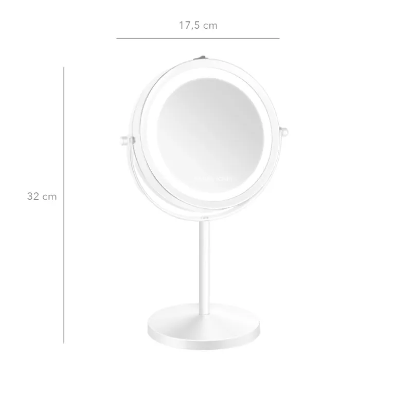 Makeup-spejl med lys - 1x/10x forstørrelse