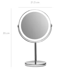 Makeup-spejl med tonet lys - 1x/10x forstørrelse