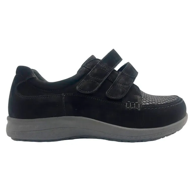 New Feet damesko med velcroluk - Sort