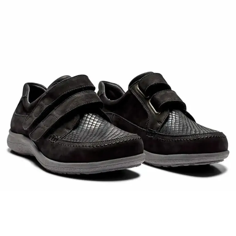 New Feet damesko med velcroluk - Sort