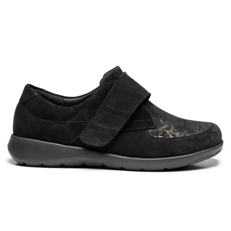 New Feet damesko med velcrorem - Sort