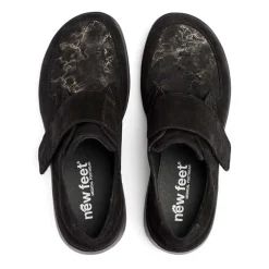 New Feet damesko med velcrorem - Sort