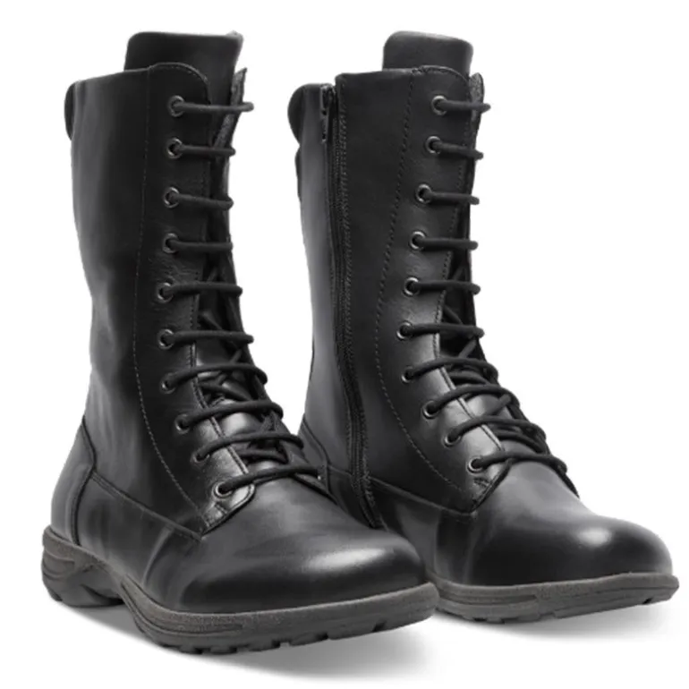 New Feet lang damestøvle - Sort