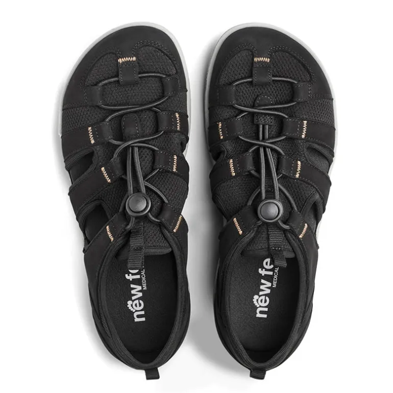 New Feet sporty damesandal - Sort