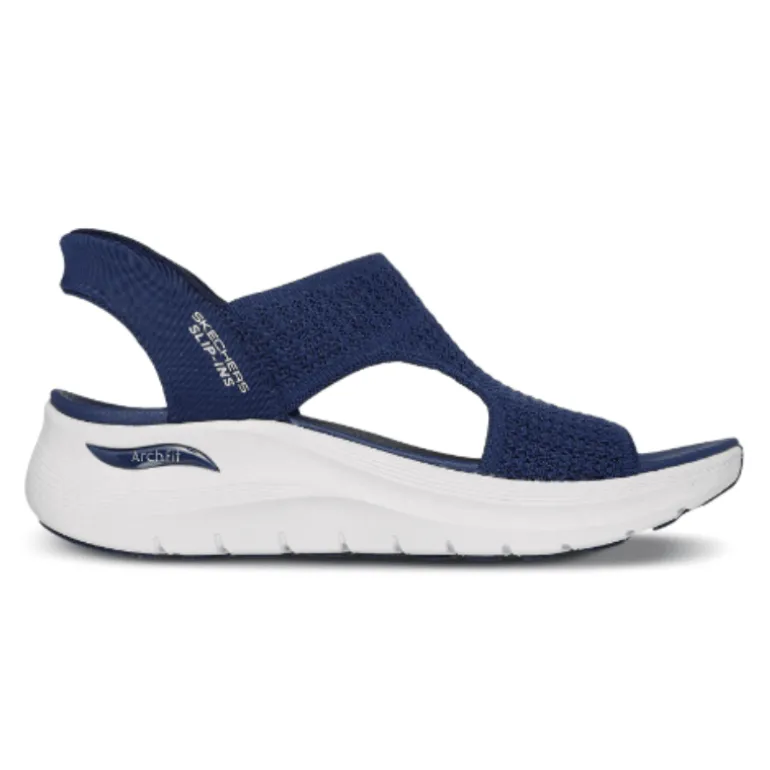 Skechers slip-in damesandal - Mørkeblå