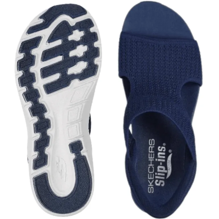 Skechers slip-in damesandal - Mørkeblå