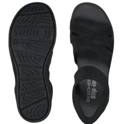 Skechers slip-in damesandal - Sort