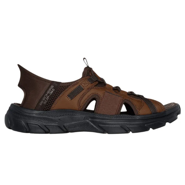 Skechers slip-in herresandal - Mørkebrun
