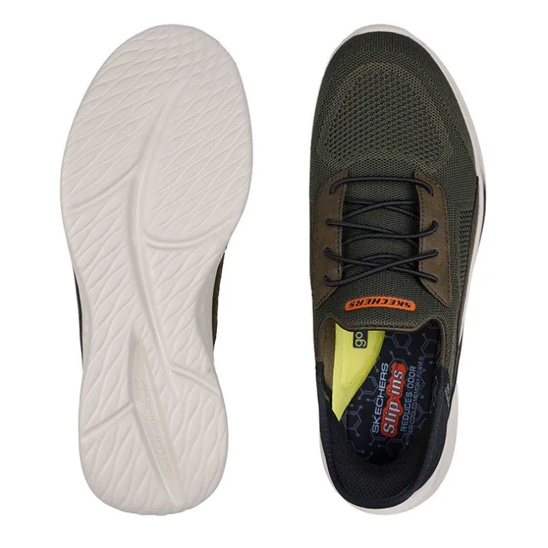 Skechers slip-in herresneaker - Oliven