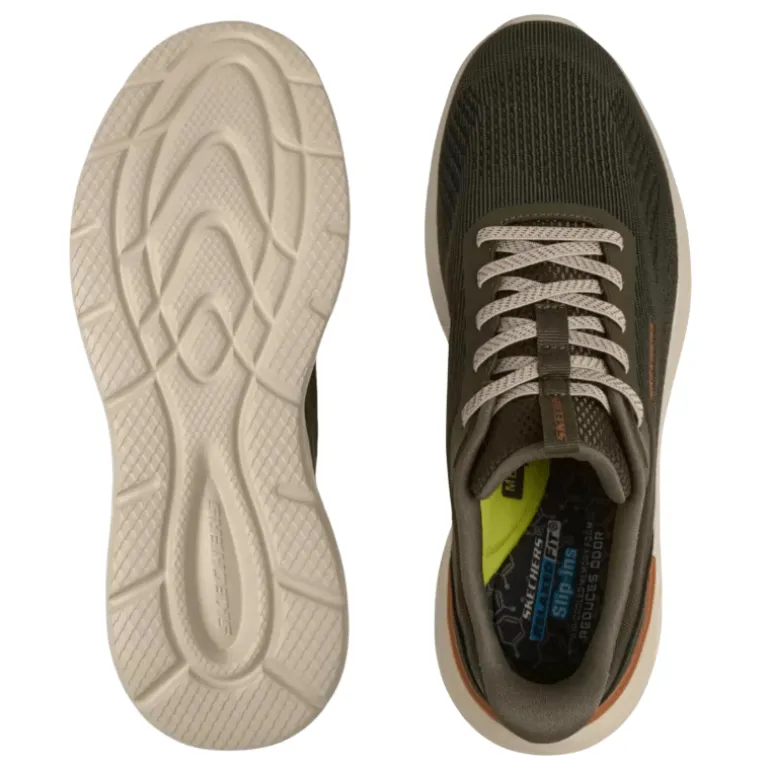 Skechers slip-in herrresko - Oliven