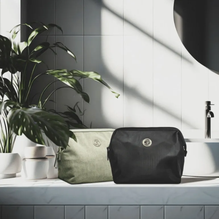 Toilettaske med bøjlelukning - Sort
