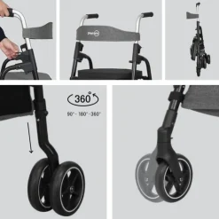 W05 rollator / indkøbsvogn - Blå