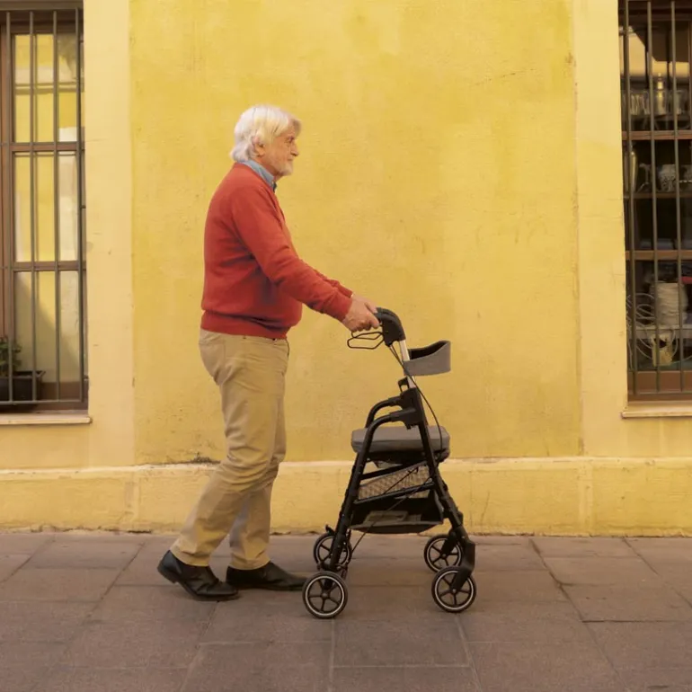 W4 rollator / indkøbsvogn - Grå